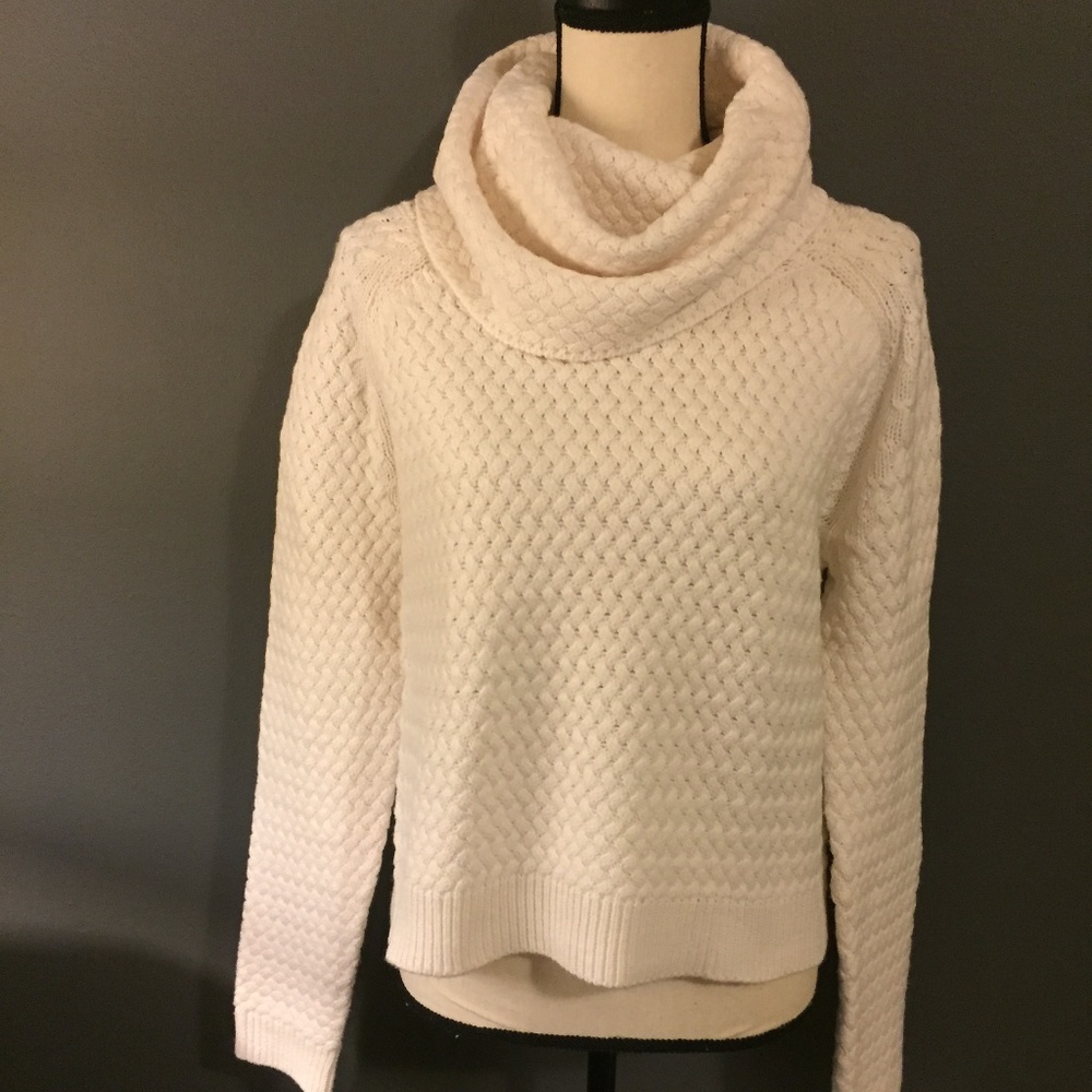 New York & Co Cream Cowl Neck Long Sleeve Sweater